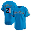 Yuxns M.Marlins #21 Graham Pauley Player Blue Home Limited Stitched Jerseys