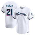 Yuxns M.Marlins #21 Graham Pauley Player White  Home Limited Stitched Jerseys