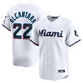 Yuxns M.Marlins #22 Sandy Alcantara Player White  Home Limited Stitched Jerseys