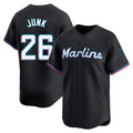 Yuxns M.Marlins #26 Janson Junk Player Black  Home Limited Stitched Jerseys