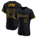 Yuxns M.Marlins #26 Janson Junk Player Black Snake Skin City Home Limited Elite Stitched Jerseys