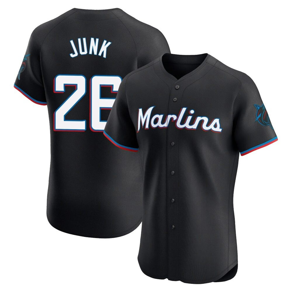 Yuxns M.Marlins #26 Janson Junk Player Black Vapor Home Limited Elite Stitched Jerseys