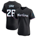 Yuxns M.Marlins #26 Janson Junk Player Black Vapor Home Limited Elite Stitched Jerseys