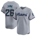 Yuxns M.Marlins #26 Janson Junk Player Gray Home Limited Stitched Jerseys