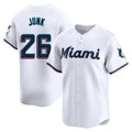 Yuxns M.Marlins #26 Janson Junk Player White  Home Limited Elite Stitched Jerseys
