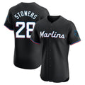 Yuxns M.Marlins #28 Kyle Stowers Player Black Vapor Home Limited Elite Stitched Jerseys