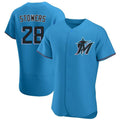 Yuxns M.Marlins #28 Kyle Stowers Player Blue Home Limited Elite Stitched Jerseys
