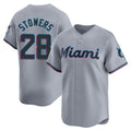 Yuxns M.Marlins #28 Kyle Stowers Player Gray Home Limited Stitched Jerseys