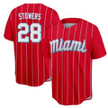 Yuxns M.Marlins #28 Kyle Stowers Player Red City Connect Home Game Stitched Jerseys