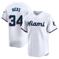 Yuxns M.Marlins #34 Liam Hicks Player White  Home Limited Stitched Jerseys