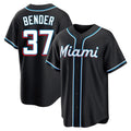 Yuxns M.Marlins #37 Anthony Bender Player Black Fashion Out Home Game Stitched Jerseys