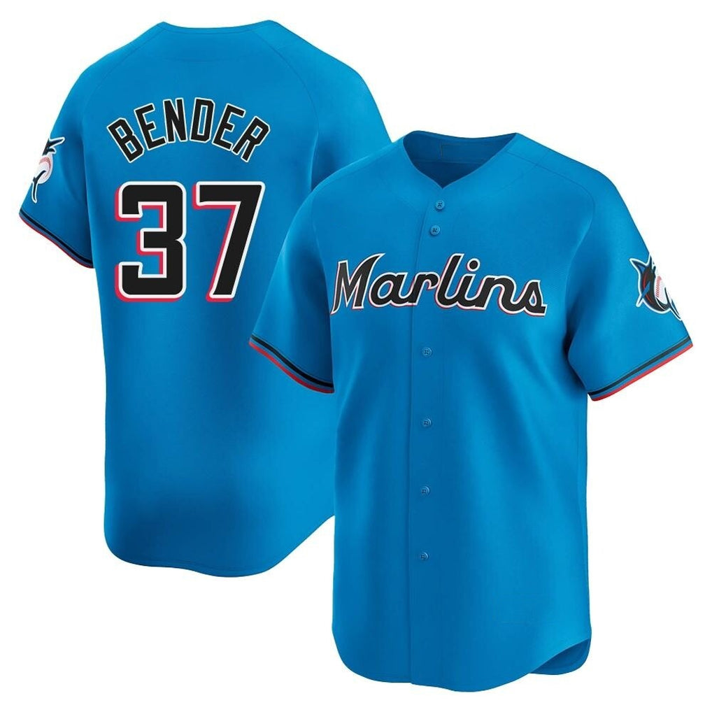 Yuxns M.Marlins #37 Anthony Bender Player Blue Home Limited Stitched Jerseys