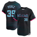 Yuxns M.Marlins #39 Eury Perez Player Black City Connect Home Limited Stitched Jerseys