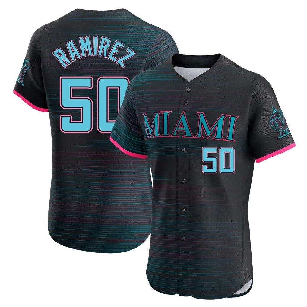 Yuxns M.Marlins #50 Agustin Ramirez Player Black City Connect Home Limited Elite Stitched Jerseys