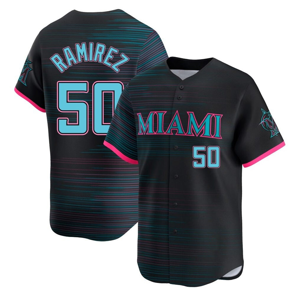 Yuxns M.Marlins #50 Agustin Ramirez Player Black City Connect Home Limited Stitched Jerseys