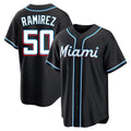 Yuxns M.Marlins #50 Agustin Ramirez Player Black Fashion Out Home Game Stitched Jerseys