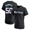 Yuxns M.Marlins #50 Agustin Ramirez Player Black Vapor Home Limited Elite Stitched Jerseys