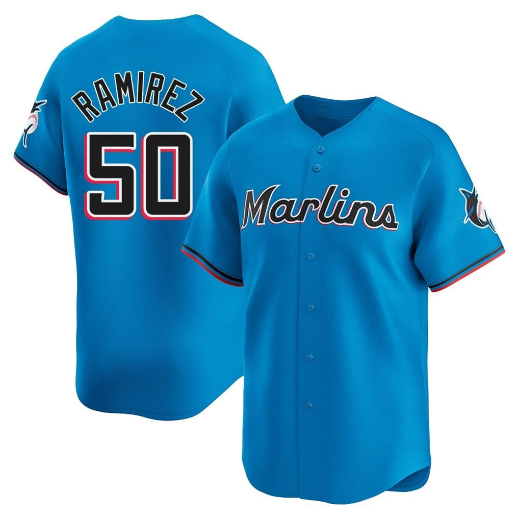 Yuxns M.Marlins #50 Agustin Ramirez Player Blue Home Limited Stitched Jerseys