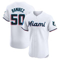 Yuxns M.Marlins #50 Agustin Ramirez Player White  Home Limited Elite Stitched Jerseys