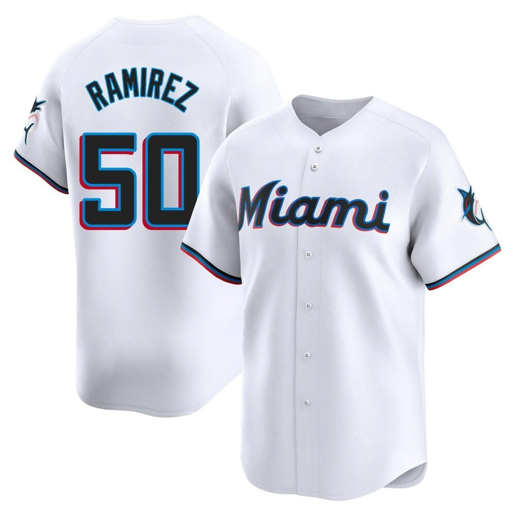 Yuxns M.Marlins #50 Agustin Ramirez Player White  Home Limited Stitched Jerseys
