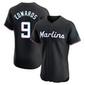 Yuxns M.Marlins #9 Xavier Edwards Player Black Vapor Home Limited Elite Stitched Jerseys