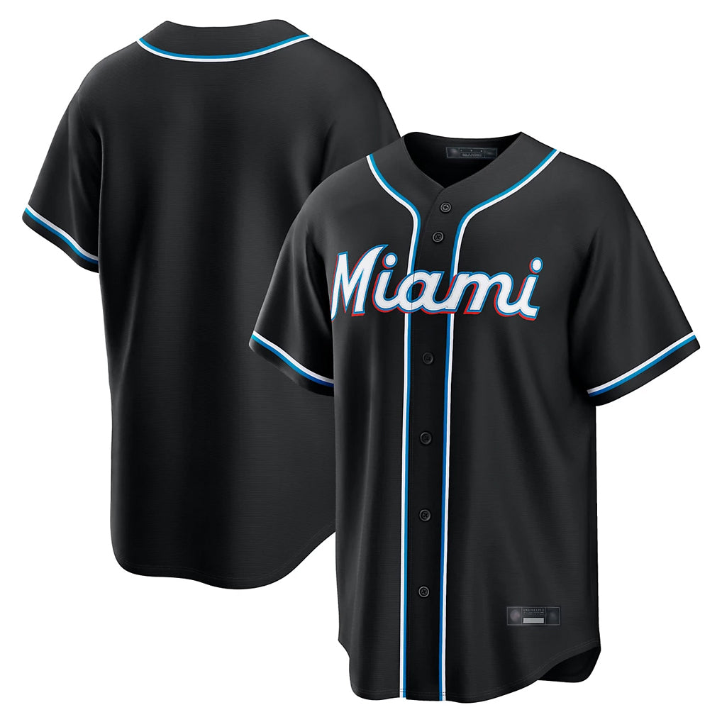 Yuxns M.Marlins ## Marlins Blank Player Black Fashion Out Home Game Stitched Jerseys