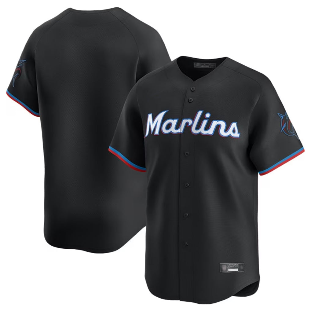 Yuxns M.Marlins ## Marlins Blank Player Black  Home Limited Stitched Jerseys