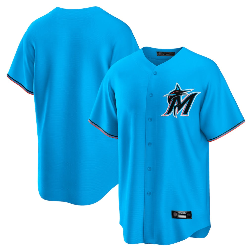 Yuxns M.Marlins ## Marlins Blank Player Blue Home Game Stitched Jerseys
