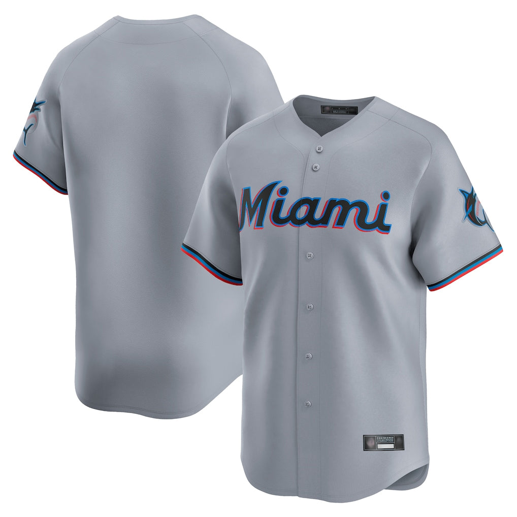 Yuxns M.Marlins ## Marlins Blank Player Gray  Home Limited Stitched Jerseys