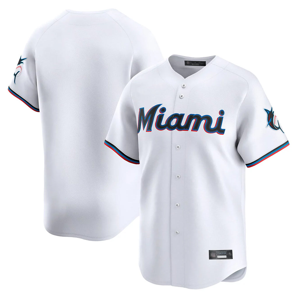 Yuxns M.Marlins ## Marlins Blank Player White  Home Limited Stitched Jerseys