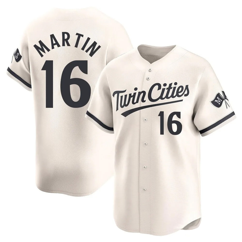Yuxns M.Twins #16 Austin Martin Player Cream Home Limited Stitched Jerseys