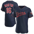Yuxns M.Twins #16 Austin Martin Player Navy 60th Home Limited Elite Stitched Jerseys