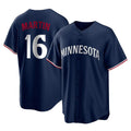 Yuxns M.Twins #16 Austin Martin Player Navy Replica Alternate Home Stitched Jerseys