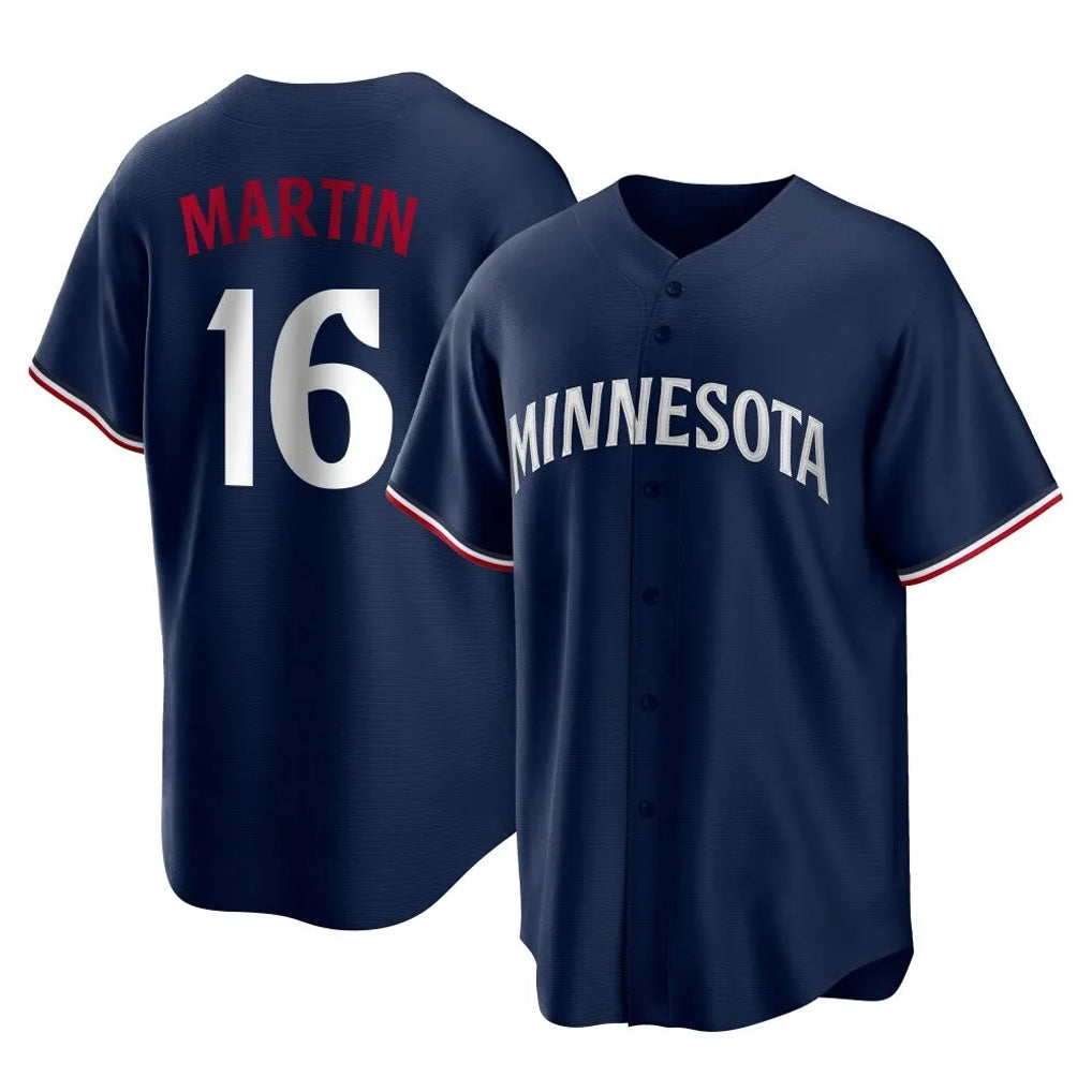 Yuxns M.Twins #16 Austin Martin Player Navy Replica Alternate Home Stitched Jerseys