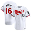 Yuxns M.Twins #16 Austin Martin Player White Home Limited Stitched Jerseys