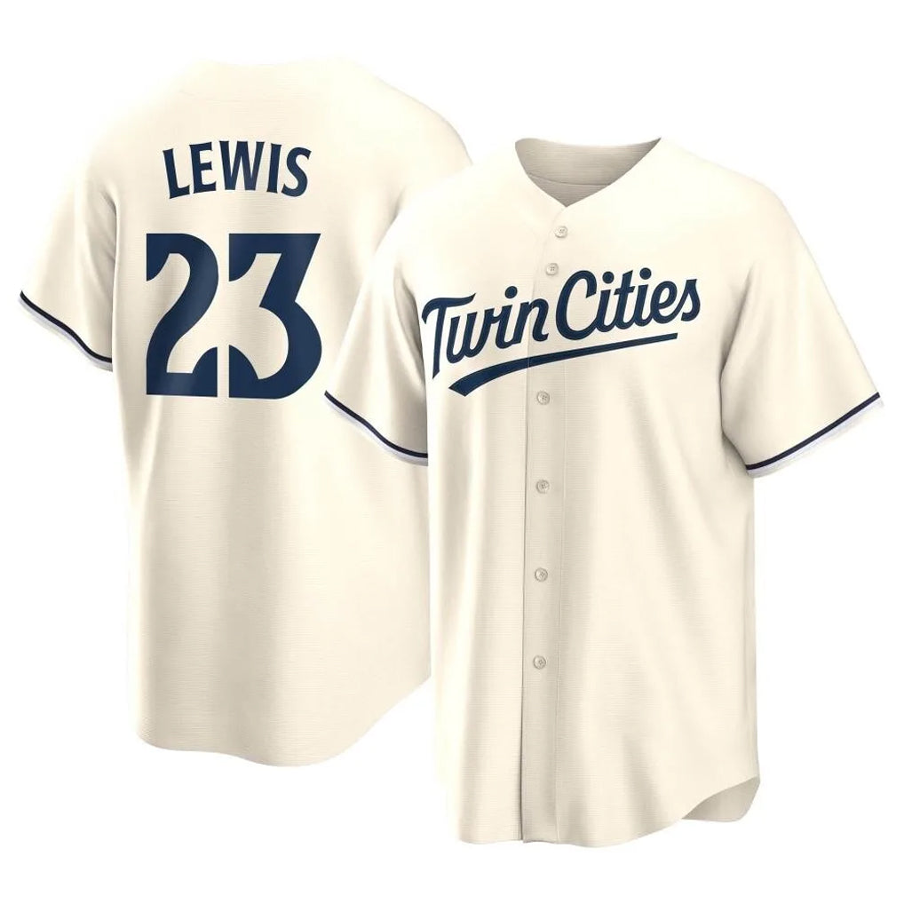 Yuxns M.Twins #23 Royce Lewis Player Cream Game Limited Home Stitched Jerseys