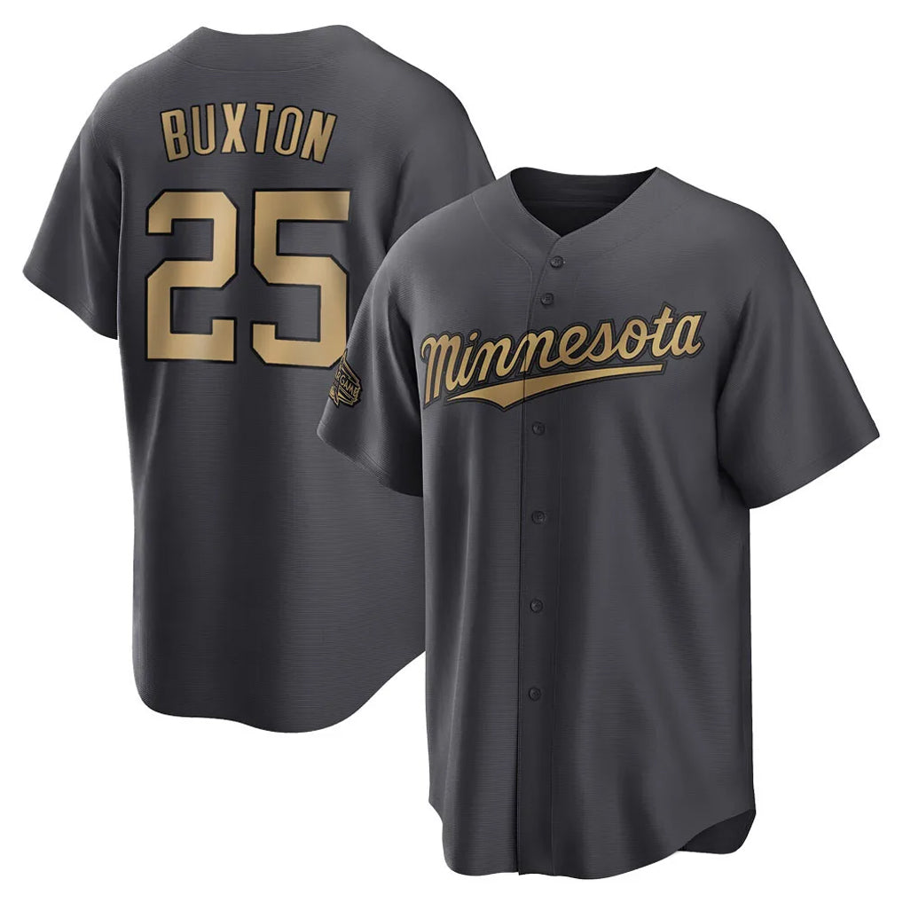 Yuxns M.Twins #25 Byron Buxton Player Charcoal All-Star Game Home Stitched Jerseys