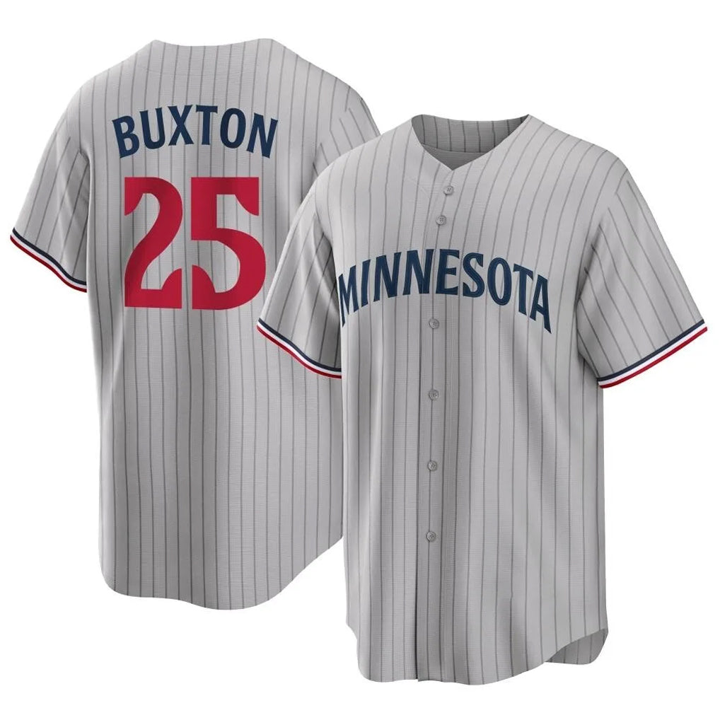 Yuxns M.Twins #25 Byron Buxton Player Gray Game Limited Home Stitched Jerseys