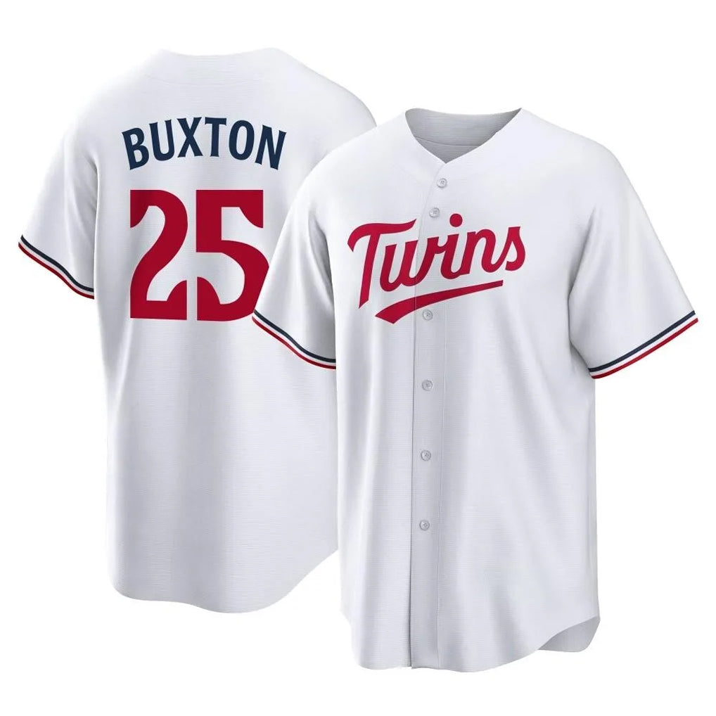 Yuxns M.Twins #25 Byron Buxton Player White Home Game Stitched Jerseys