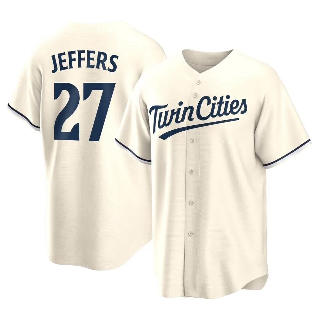 Yuxns M.Twins #27 Ryan Jeffers Player Cream Game Limited Home Stitched Jerseys