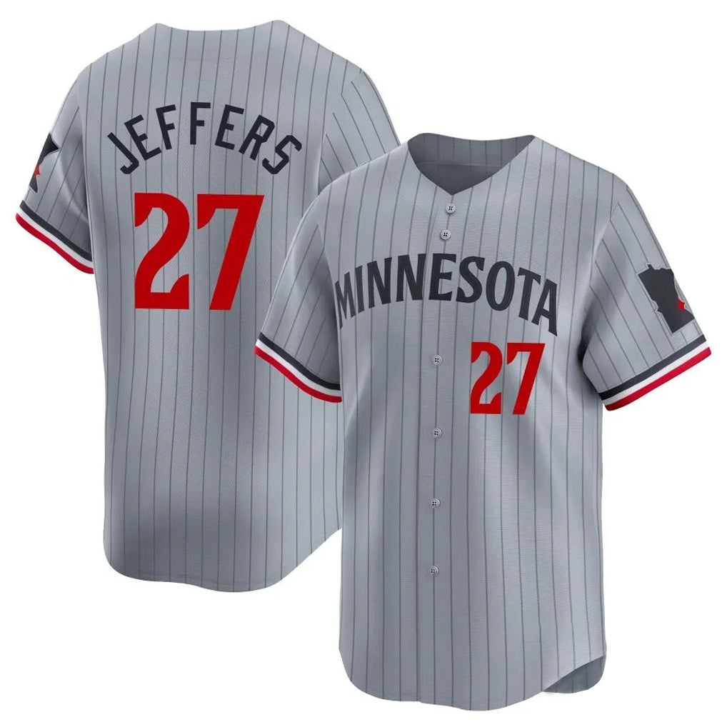 Yuxns M.Twins #27 Ryan Jeffers Player Gray Home Limited Stitched Jerseys