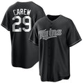 Yuxns M.Twins #29 Rod Carew Player Black Home Game Stitched Jerseys