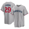 Yuxns M.Twins #29 Rod Carew Player Gray Game Limited Home Stitched Jerseys