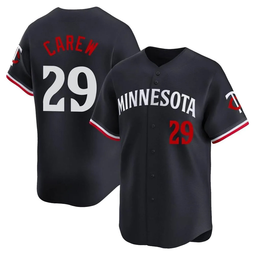 Yuxns M.Twins #29 Rod Carew Player Navy Home Limited Stitched Jerseys