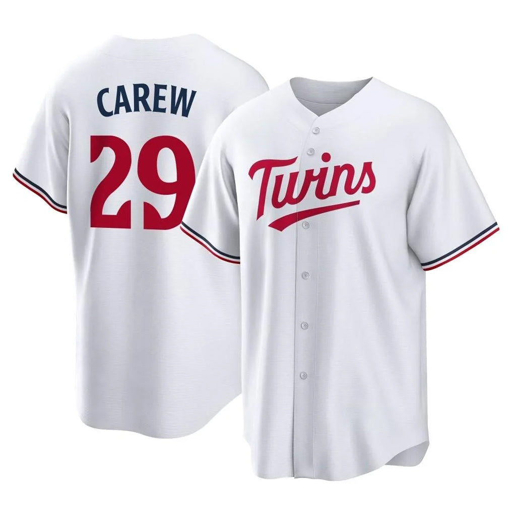 Yuxns M.Twins #29 Rod Carew Player White Home Game Stitched Jerseys