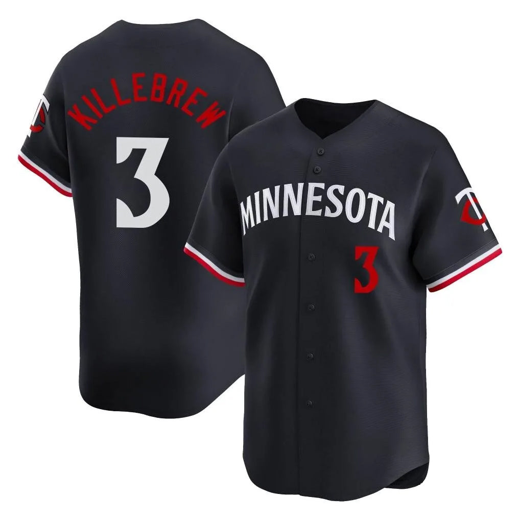 Yuxns M.Twins #3 Harmon Killebrew Player Navy Home Limited Stitched Jerseys