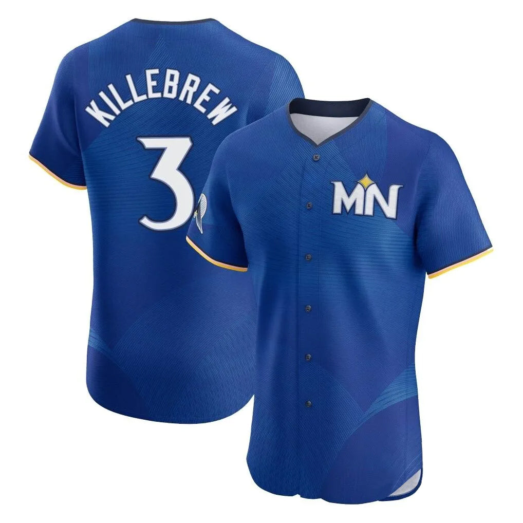 Yuxns M.Twins #3 Harmon Killebrew Player Royal City Connect Limited Elite Home Stitched Jerseys