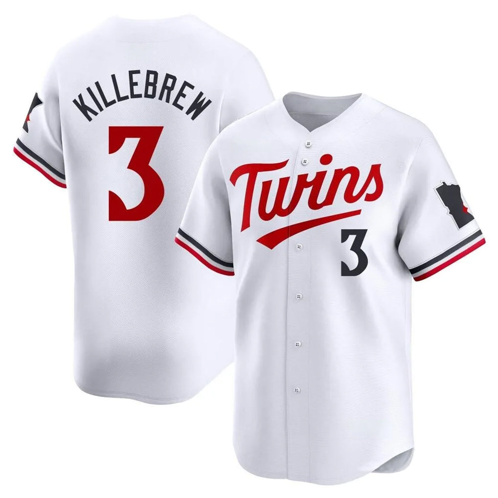 Yuxns M.Twins #3 Harmon Killebrew Player White Home Limited Stitched Jerseys