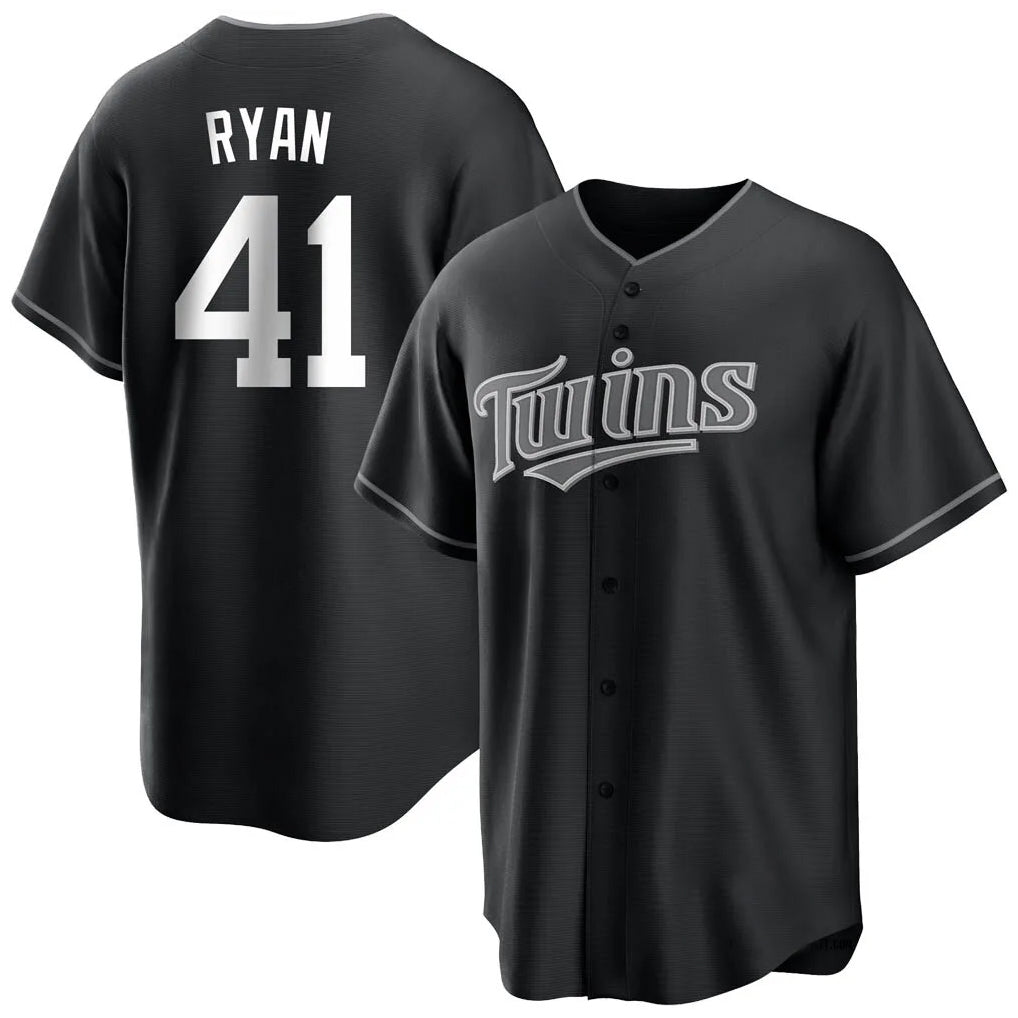 Yuxns M.Twins #41 Joe Ryan Player Black Home Game Stitched Jerseys