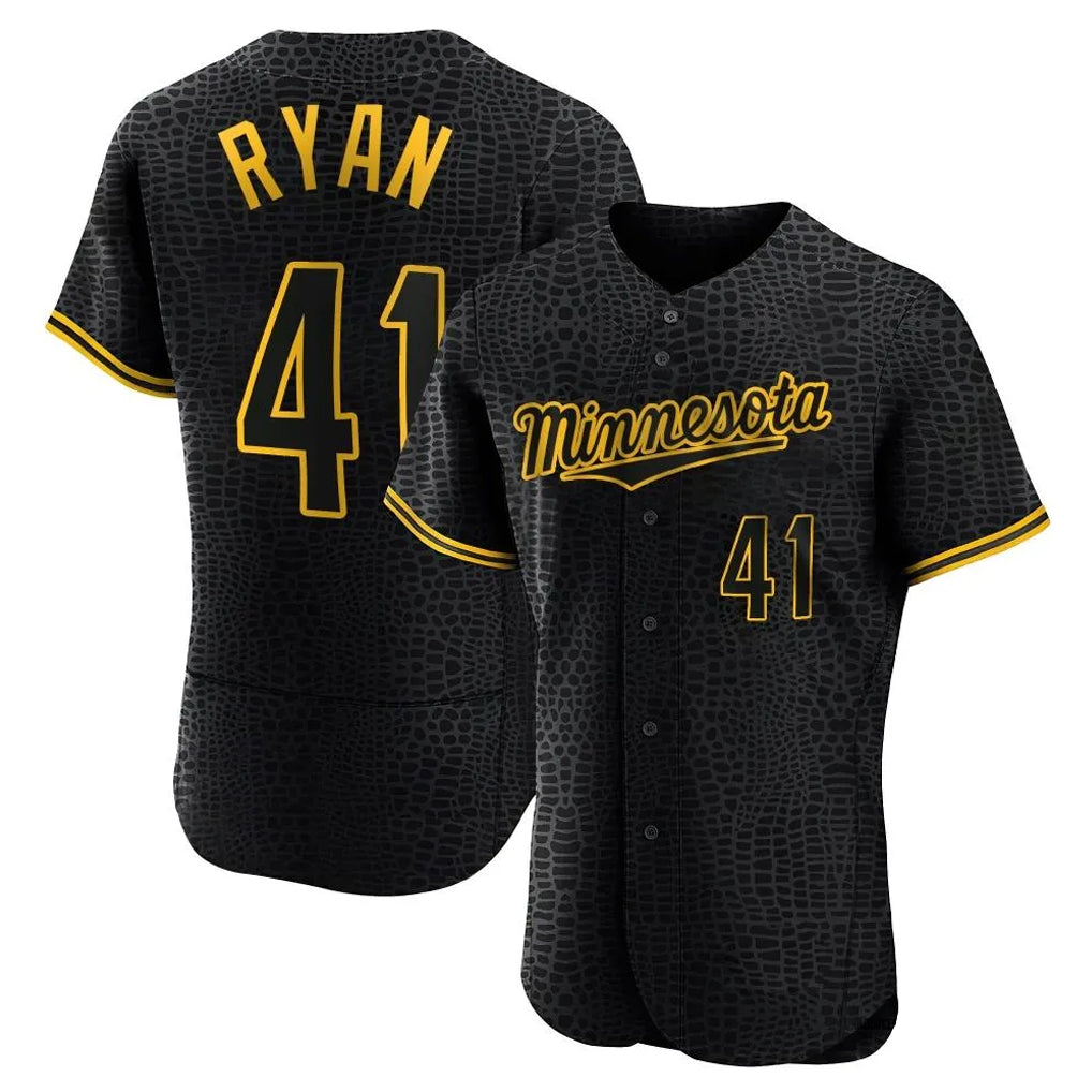 Yuxns M.Twins #41 Joe Ryan Player Black Snake Skin City Home Limited Elite Stitched Jerseys